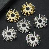 Earring Fireworks Flower Full Micro Paved Crystal Zircon Drop Earring